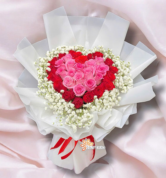 bó hoa trái tim