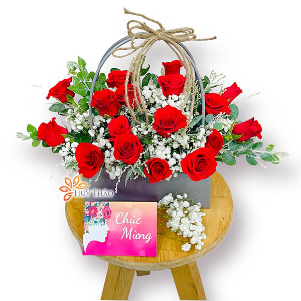 Lẵng Hoa Hồng Đỏ