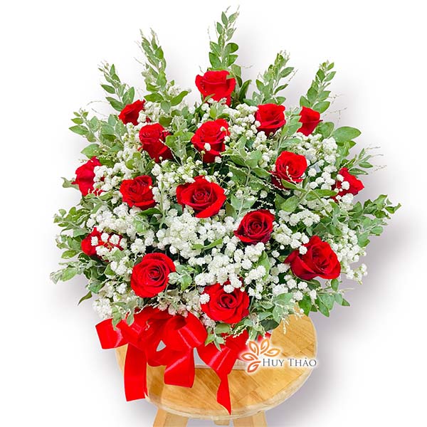 lẵng hoa hồng đỏ